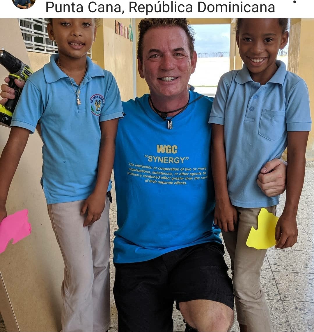 Mike Warren volunteering at a school rebuild in Punta Cana, Dominican Republic